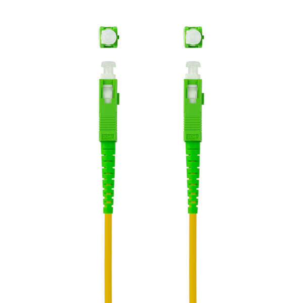 Nanocable - Cable de Fibra Óptica SC/APC a SC/APC Monomodo Simplex LSZH  Amarillo  1 m