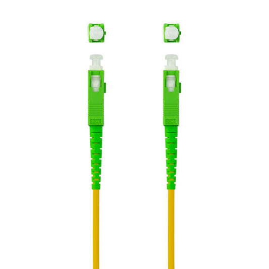 Nanocable - Cable de Fibra Óptica SC/APC a SC/APC Monomodo Simplex LSZH  Amarillo  1 m