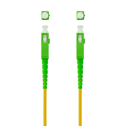 Nanocable - Cable de Fibra Óptica SC/APC a SC/APC Monomodo Simplex LSZH  Amarillo  15m