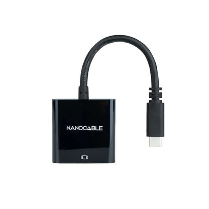 Nanocable - Conversor USB-C a VGA  USB-C/M-VGA/H  Negro  10 cm