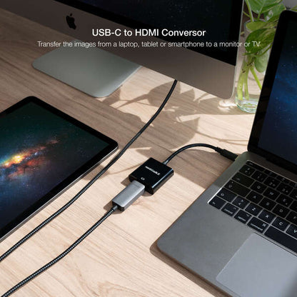 Nanocable - Conversor USB-C a HDMI 4K  USB-C/M-HDMI/H  Negro  15 cm