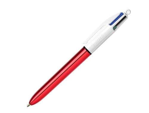 BIC - BOLIGRAFO  4 COL.BIC SHINE RED - Pack de 12 unidades