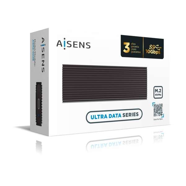 AISENS - Caja Externa M.2 (NGFF) ASM2-022B NVMe A USB3.2 Gen2  Negra