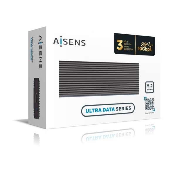 AISENS - Caja Externa M.2 (NGFF) ASM2-023GR NVMe A USB3.2 Gen2  Gris