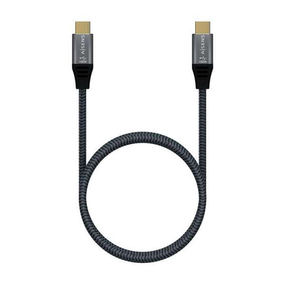 AISENS - Cable USB 3.2 Gen2x2 Aluminio 20Gbps 8K@30Hz 5A 100W E-Mark  Tipo USB-C/M-USB-C/M  Gris  1.0 m