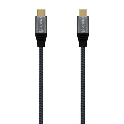 AISENS - Cable USB 3.2 Gen2x2 Aluminio 20Gbps 8K@30Hz 5A 100W E-Mark  Tipo USB-C/M-USB-C/M  Gris  1.0 m