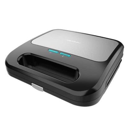 Cecotec Rock?nToast 3 in 1 Sandwichera 800W - Capacidad para 2 Sandwiches - 3 Placas Intercambiables con Revestimiento de Piedra RockStone - Acabados en Acero Inoxidable 1 pieza(s)