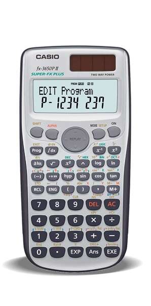 Casio FX-3650PII Calculadora Programable de Sobremesa - Pantalla de 2 Lineas - 279 Funciones - 360 Pasos de Programacion - Alimentacion con Pilas y Solar 1 pieza(s)