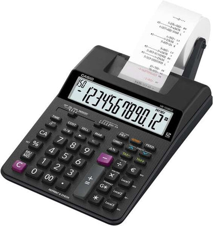 Casio HR150RCE Calculadora Impresora de Sobremesa - Pantalla de 12 Digitos - Anchura del Papel 58mm - Imprime Hora y Fecha - Alimentacion con Pilas 1 pieza(s)