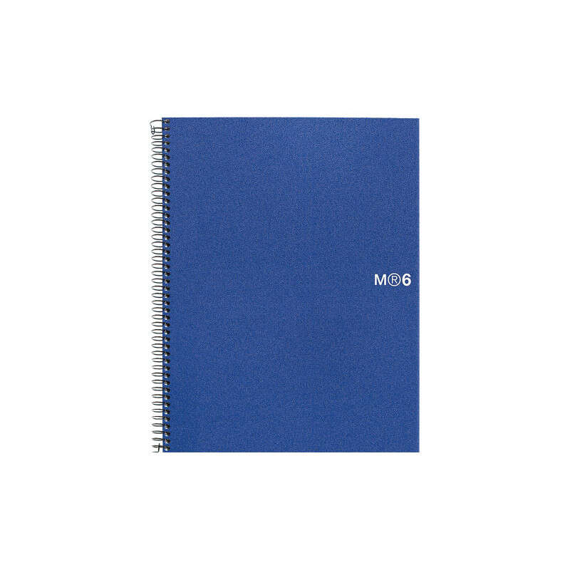 Miquel Rius Notebook6 Cuaderno de Espiral Formato A5 - 150 Hojas de 70gr Microperforadas con 2 Taladros - Cubiertas de Polipropileno - Cuadricula 5x5 - Color Azul 5 pieza(s)