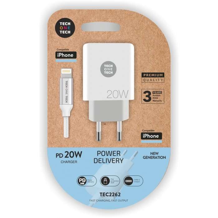 TECH ONE TECH - CARGADOR TECHONE USB-C + CABLE USB-C - L