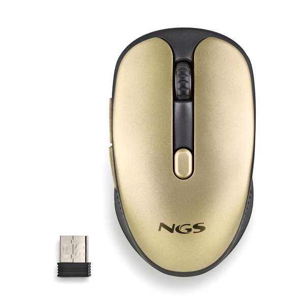 NGS Evo Rust Gold Raton Inalambrico USB 1600dpi - 5 Botones - Recargable - Uso Diestro 1 pieza(s)