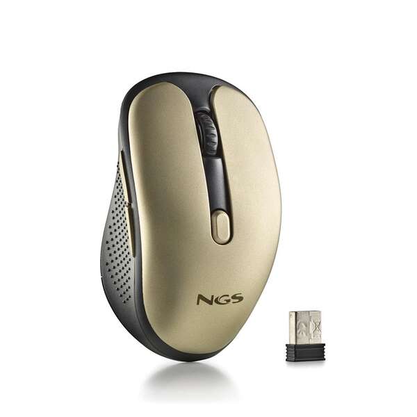 NGS Evo Rust Gold Raton Inalambrico USB 1600dpi - 5 Botones - Recargable - Uso Diestro 1 pieza(s)