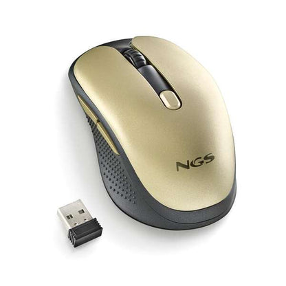 NGS Evo Rust Gold Raton Inalambrico USB 1600dpi - 5 Botones - Recargable - Uso Diestro 1 pieza(s)