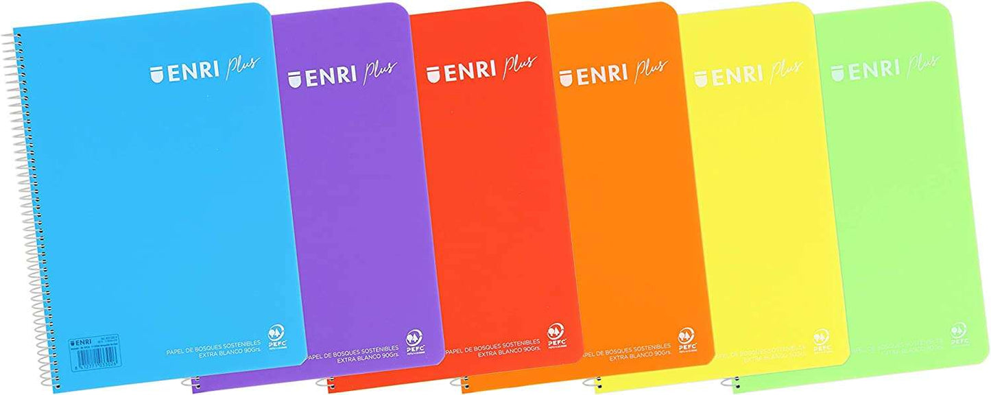 ENRI - Plus cuaderno y block 80 hojas Colores surtidos