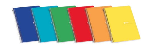 ENRI - ENRI CUADERNO ESPIRAL 80 HOJAS 4X4 CON MARGEN TAPAS BLANDAS 4º COLORES -10U-