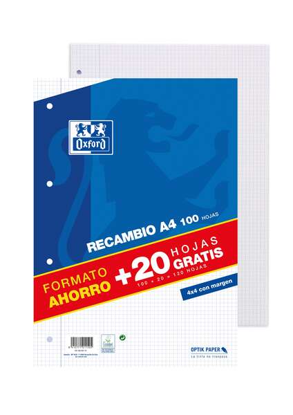 Oxford - 400058179 papel de cuaderno 210 x 297 mm (A4) 120 hojas