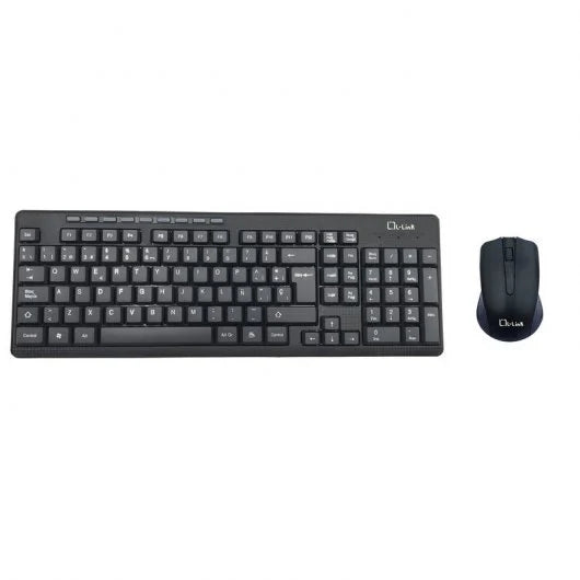 L-Link Pack Inalambrico USB Teclado + Raton 1200dpi 3 Botones - Uso Ambidiestro - Color Negro 1 pieza(s)