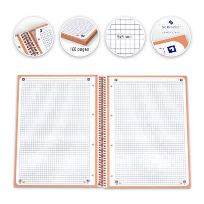 Oxford - 400119096 cuaderno y block A4+ 80 hojas Durazno