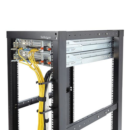 StarTech.com - Anilla Pasacables en D Vertical 1U para Gestión de Cableado en Armarios Racks - Guiacables 4 5x10cm