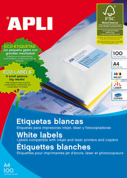 APLI - 01244 etiqueta de impresora Blanco