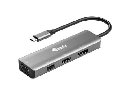 Equip - 133485 Adaptador gráfico USB 3840 x 2160 Pixeles Negro  Plata