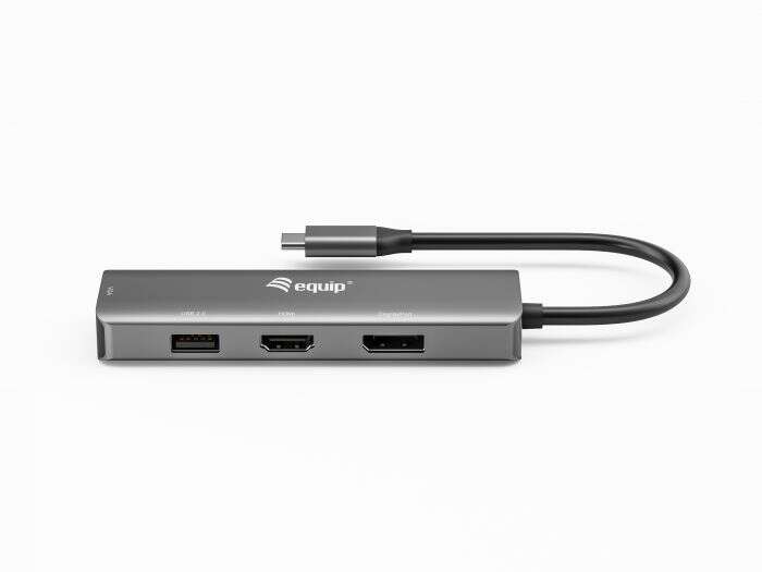 Equip - 133485 Adaptador gráfico USB 3840 x 2160 Pixeles Negro  Plata