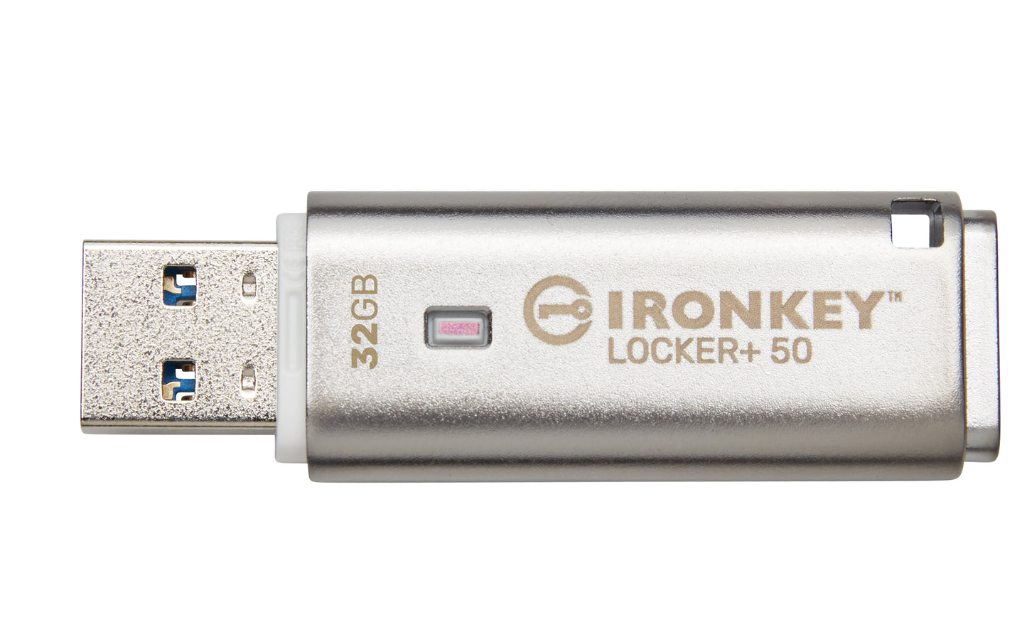 Kingston Technology - IronKey Locker+ 50 unidad flash USB 32 GB USB tipo A 3.2 Gen 1 (3.1 Gen 1) Plata