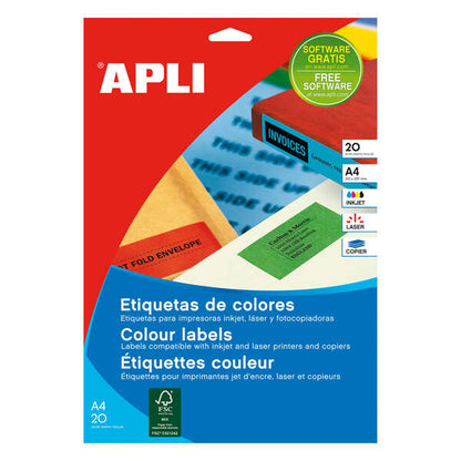 Apli Etiquetas Verdes Permanentes 99.1 x 38.1mm 20 Hojas 1 pieza(s)