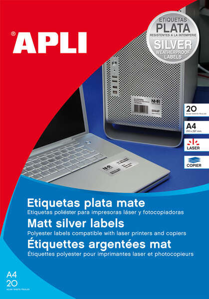 Apli Etiquetas Metalizadas Plata Ø 40.0mm 20 Hojas 1 pieza(s)