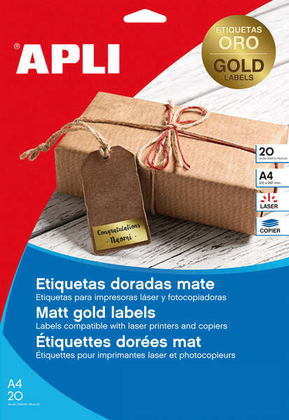 APLI - 14887 etiqueta de impresora Oro