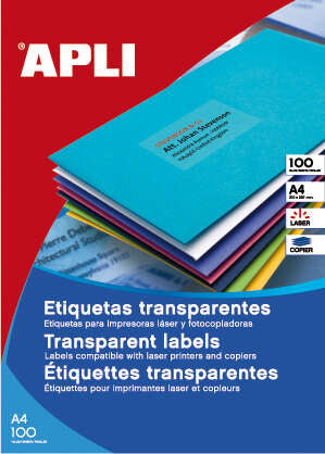 Apli Etiquetas Translucidas Resistentes Intemperie 70.0 x 37.0mm 100 Hojas 1 pieza(s)