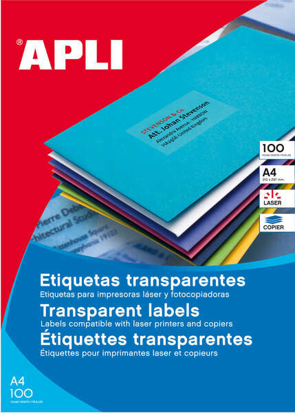 APLI - 01224 etiqueta de impresora Transparente