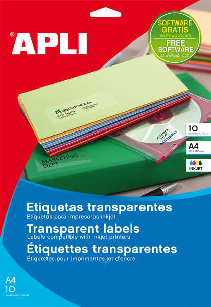 APLI - 10050 etiqueta de impresora Transparente