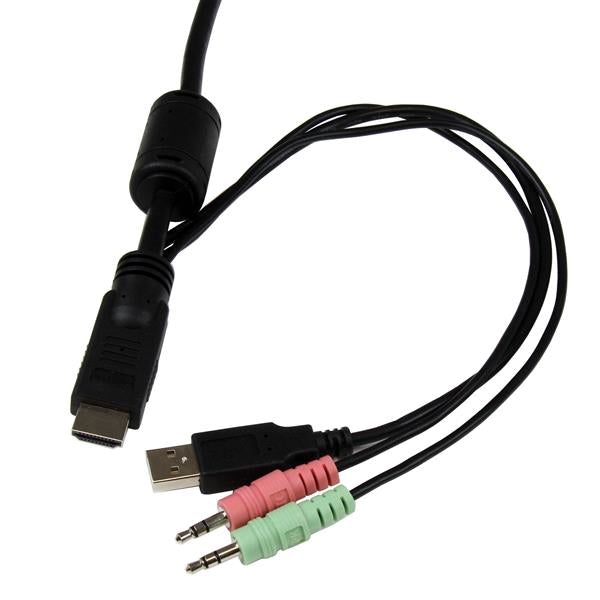 StarTech.com - Conmutador Switch KVM 2 puertos HDMI USB Audio con Cables Integrados - 1080p