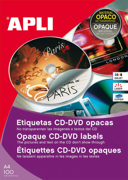 APLI - ETIQ.IMP.APLI 10166 100h A4 CD.OPØ114x41