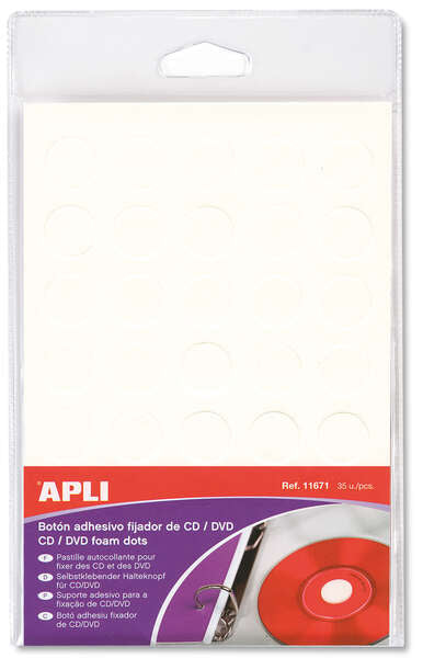 Apli Boton Fijador Blanco para CD/DVD 35 U. 1 pieza(s)