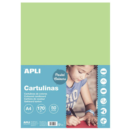 Apli Cartulina Verde Claro A4 170g 50 Hojas 1 pieza(s)