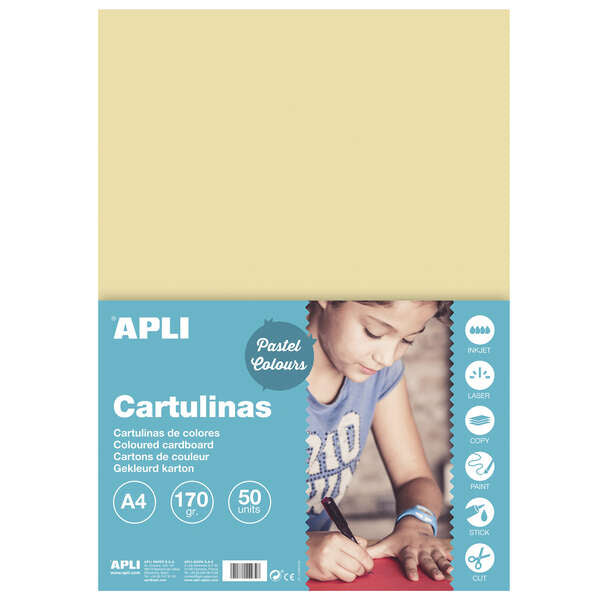 Apli Cartulina Crema A4 170g 50 Hojas 1 pieza(s)