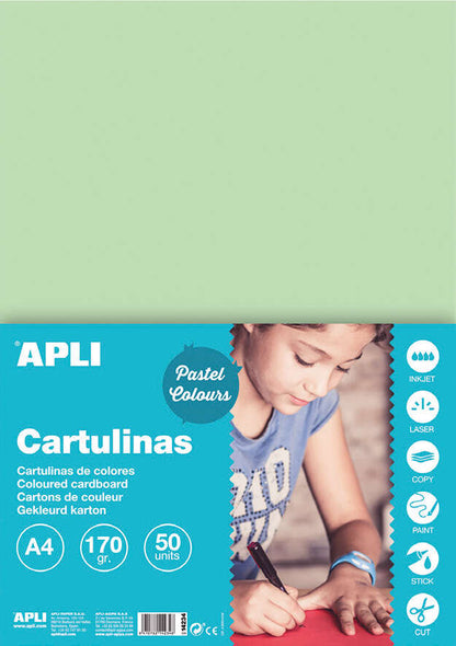 Apli Cartulina Verde Esmeralda A4 170g 50 Hojas 1 pieza(s)