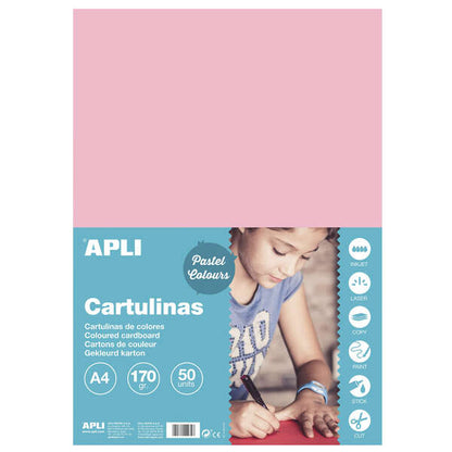 Apli Cartulina Rosa A4 170g 50 Hojas 1 pieza(s)