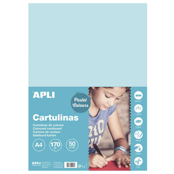 Apli Cartulina Azul Claro A4 170g 50 Hojas 1 pieza(s)