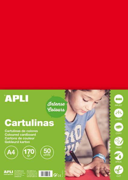 Apli Cartulina Roja A4 170g 50 Hojas 1 pieza(s)