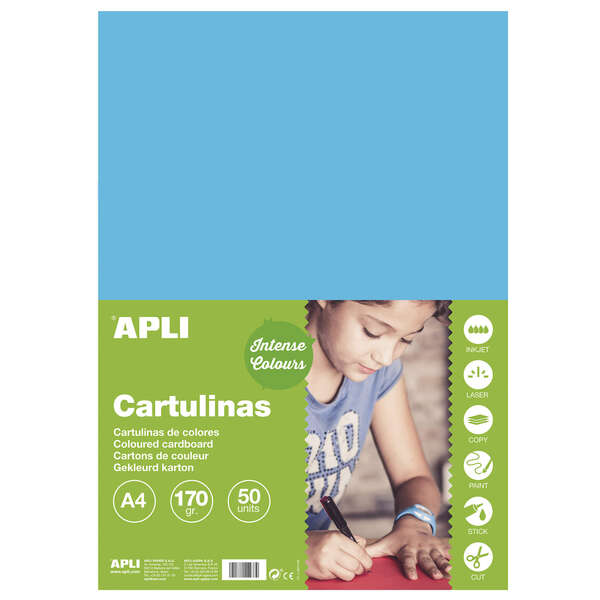 Apli Cartulina Azul Cielo A4 170g 50 Hojas 1 pieza(s)