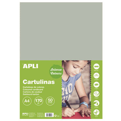 Apli Cartulina Gris A4 170g 50 Hojas 1 pieza(s)