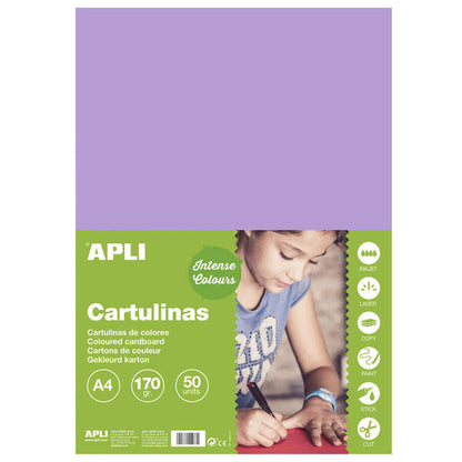 Apli Cartulina Violeta A4 170g 50 Hojas 1 pieza(s)