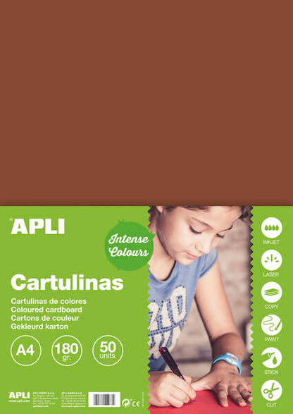 Apli Cartulina Marron A4 170g 50 Hojas 1 pieza(s)