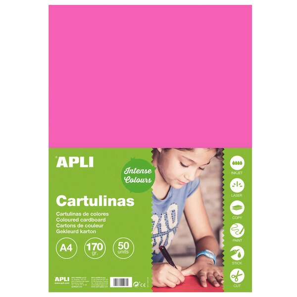 Apli Cartulina Fucsia A4 170g 50 Hojas 1 pieza(s)