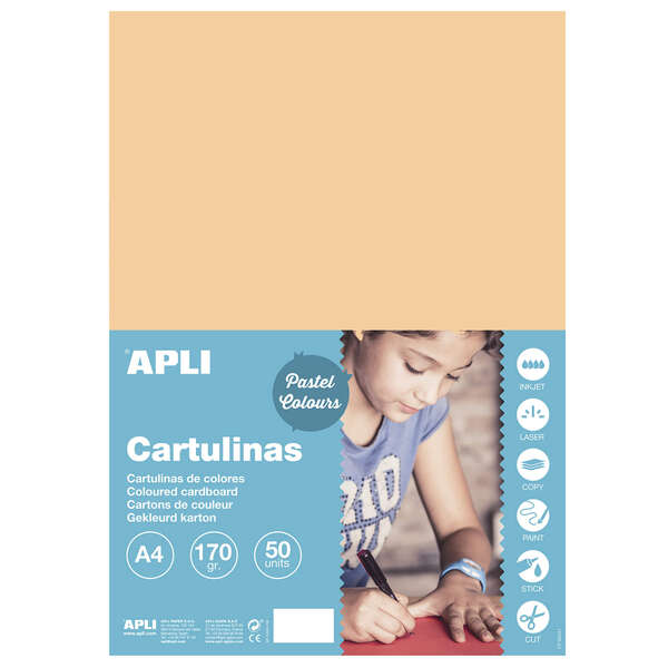 Apli Cartulina Salmon A4 170g 50 Hojas 1 pieza(s)