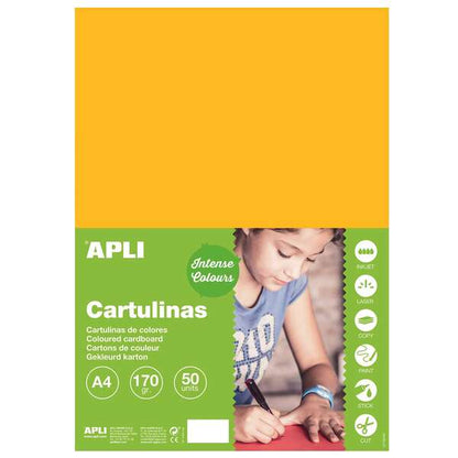 Apli Cartulina Amarillo Oro A4 170g 50 Hojas 1 pieza(s)